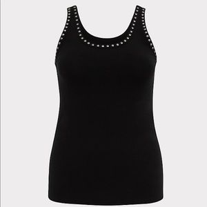 Torrid Black Foxy Tank w Stud Detail 0X 00